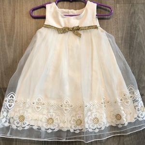 Camilla Ivory and Gold Dress 18 months